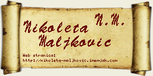 Nikoleta Maljković vizit kartica